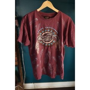 Vintage 1993 3D EMBLEM American Biker Native Single Stitch T-Shirt XL